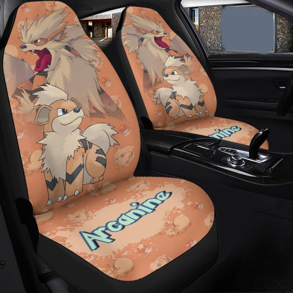 PKM Car Seat Covers PKM Arcanine Evolution Graphic Seat Covers Orange