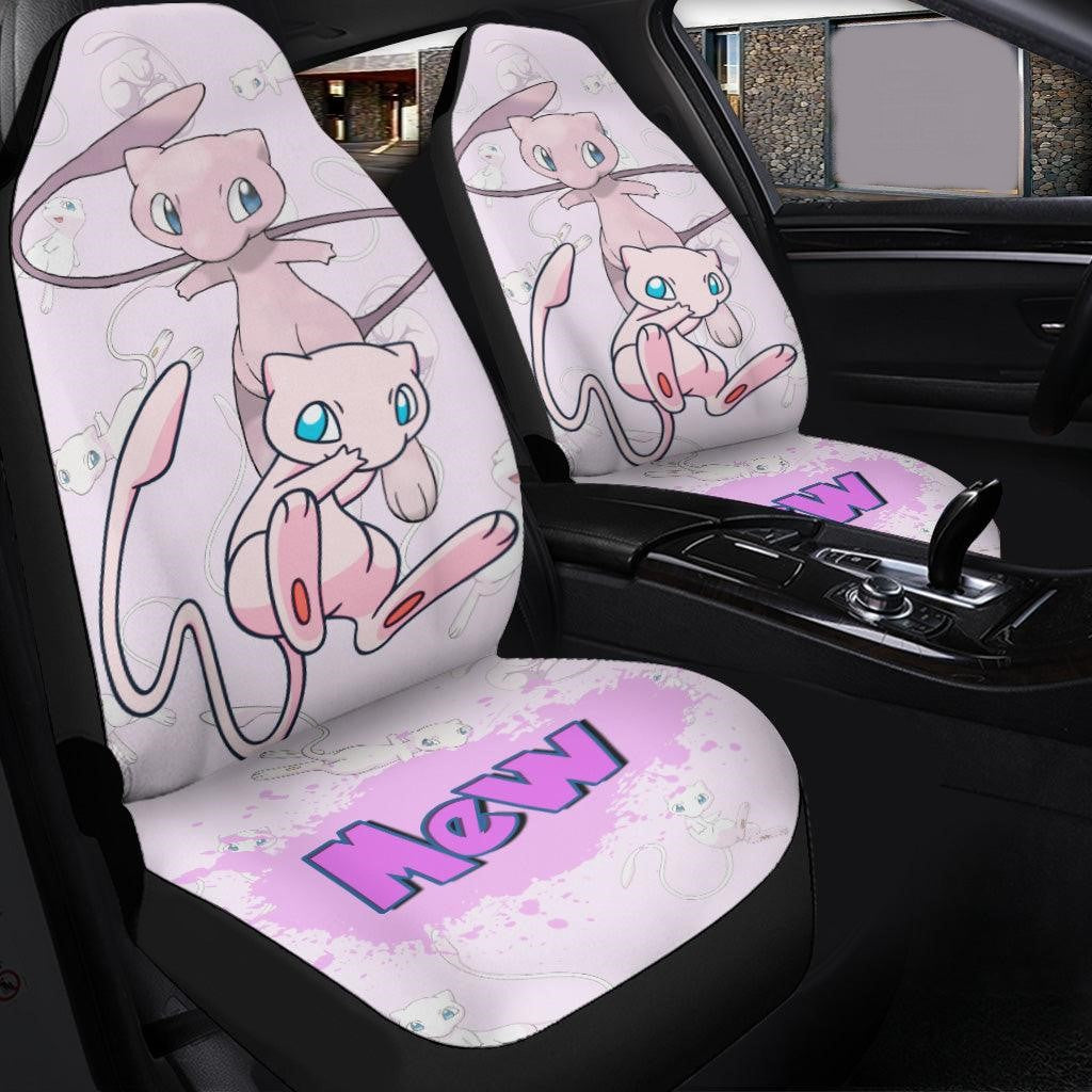 PKM Car Seat Covers PKM Mew Graphic Cute Pattern Seat Covers Pink