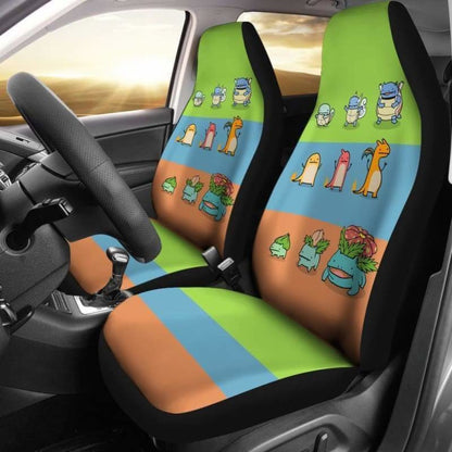 PKM Car Seat Covers PKM Chibi Evolution Graphic Seat Covers Colorful