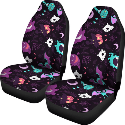 PKM Car Seat Covers Ghost PKM Halloween Pattern Seat Covers Purple