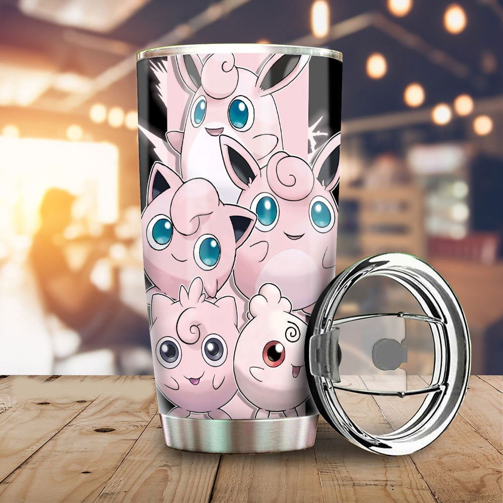 PKM Tumbler PKM Jigglypuff Evolution Graphic Tumbler Cup Pink Black ...