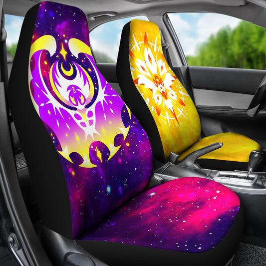 PKM Car Seat Covers PKM Moon And Sun Transforming Seat Covers Purple Yellow