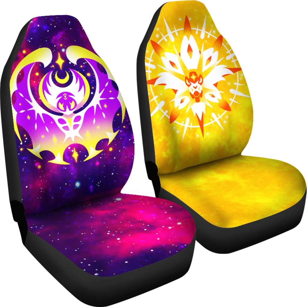 PKM Car Seat Covers PKM Moon And Sun Transforming Seat Covers Purple Yellow