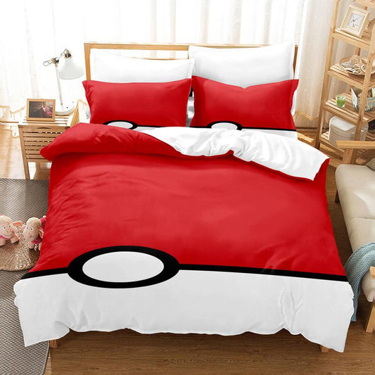 PKM Bedding Set PKM Pekoball Graphic Duvet Covers Red White Unique Gift