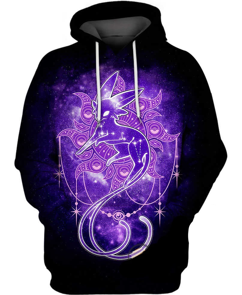 PKM Hoodie Psiana PKM Star And Galaxy Hoodie Black Purple Unisex