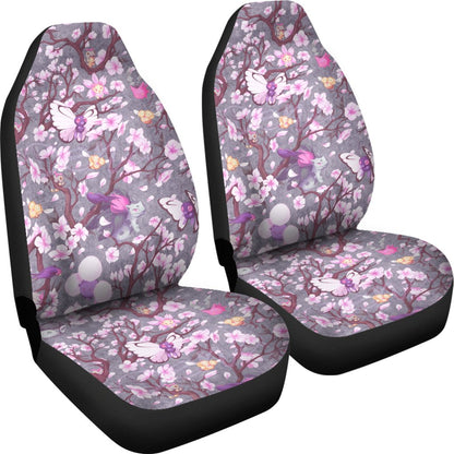 PKM Car Seat Covers PKM With Spring Cherry Blossom Seat Covers Pink Gray