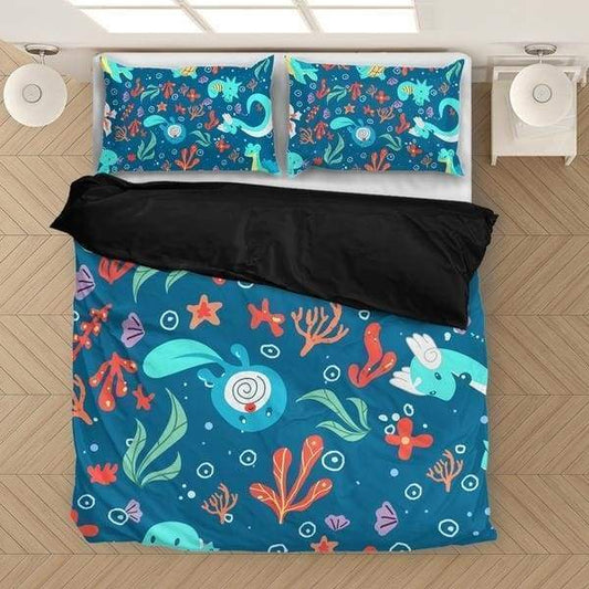 PKM Bedding Set PKM Water Types Graphic Duvet Covers Blue Unique Gift