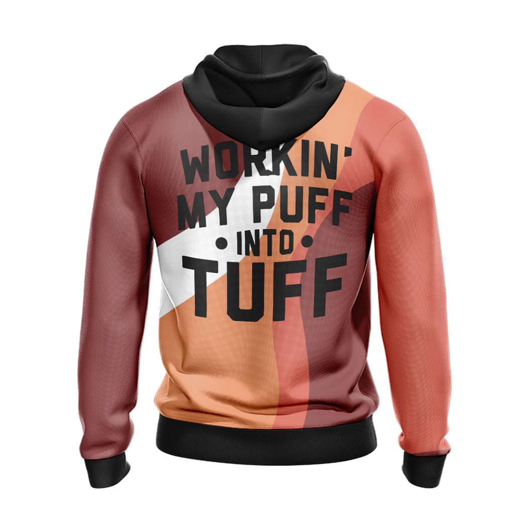 PKM Hoodie Pokemon Working My Puff Into Tuff Hoodie Orange Red Unisex