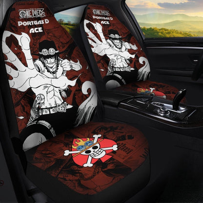 One Piece Car Seat Covers Portgas D Ace Graphic One Piece Seat Covers