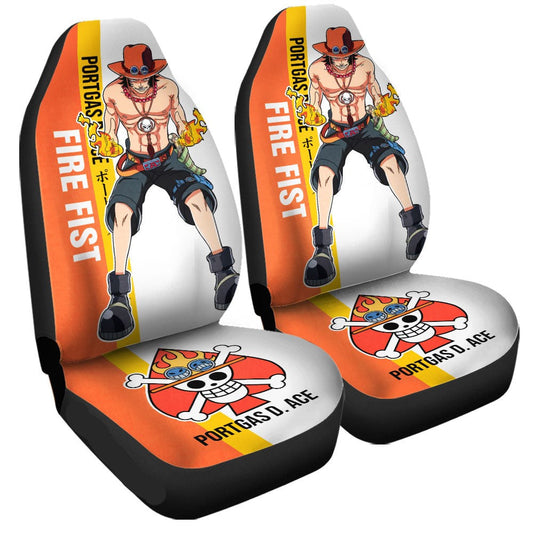 One Piece Car Seat Covers Portgas D Ace Fighting Pose Seat Covers