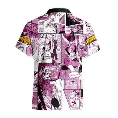 Chainsaw Man Hawaii Shirt Power Character Manga Style Pattern Aloha Shirt Pink Unisex