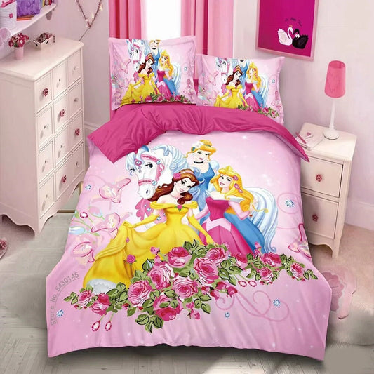 DN Bedding Set Princesses And White Horse Duvet Covers Pink Unique Gift