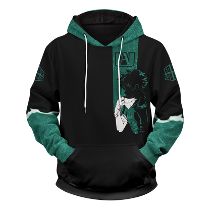  My Hero Academia Hoodie Boku No Hero Academia Apparel Izuku Midoriya Green Black Hoodie Adult Full Print