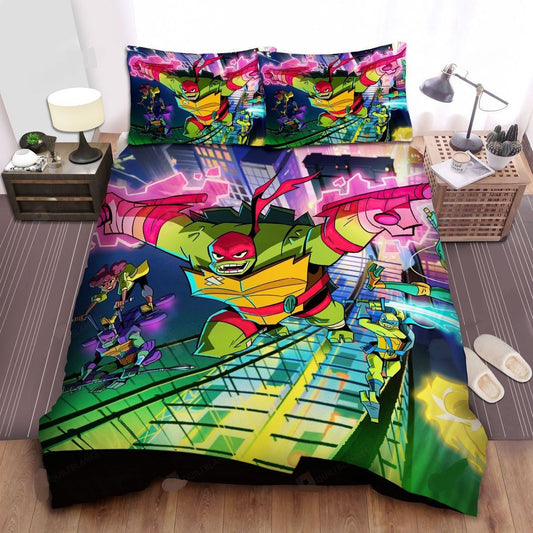 TMNT Bedding Set Ninja Turtles City Showdown Duvet Covers Colorful Unique Gift