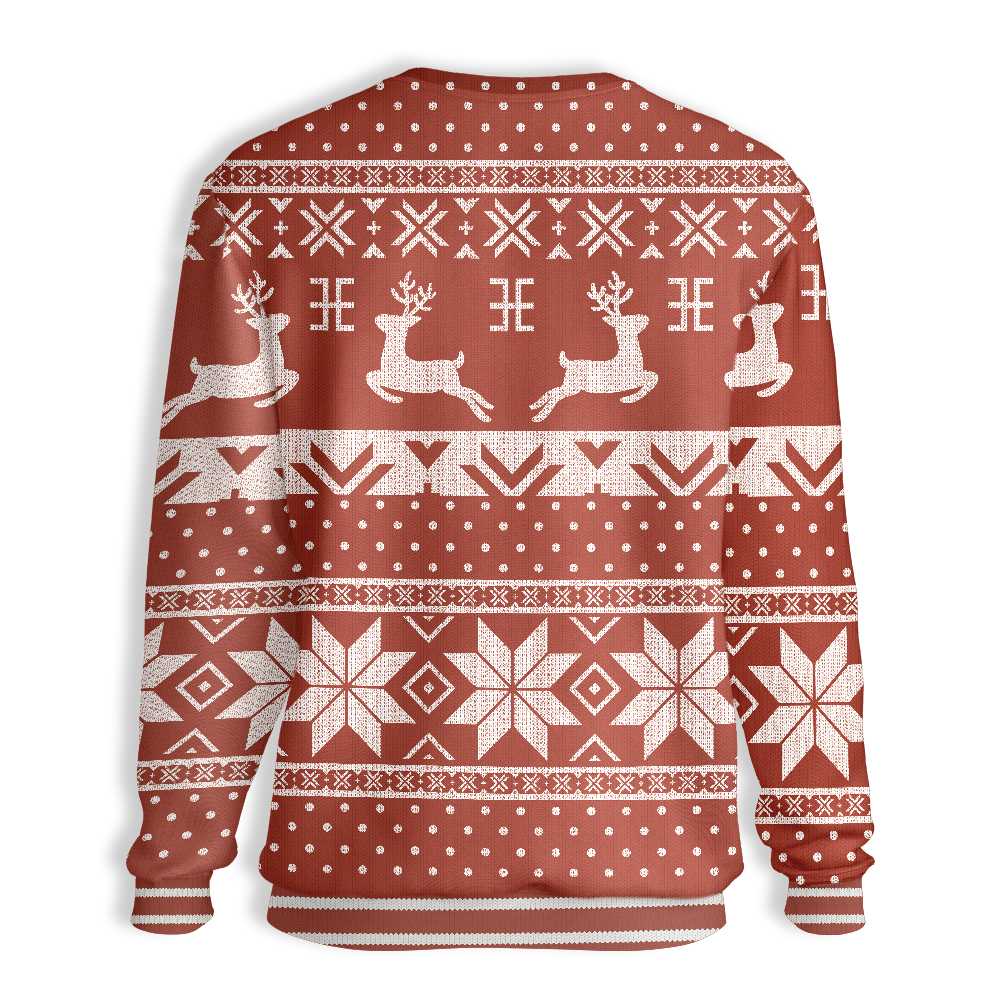 Reindeer Sweater Reindeer Christmas Pattern Red White Ugly Sweater
