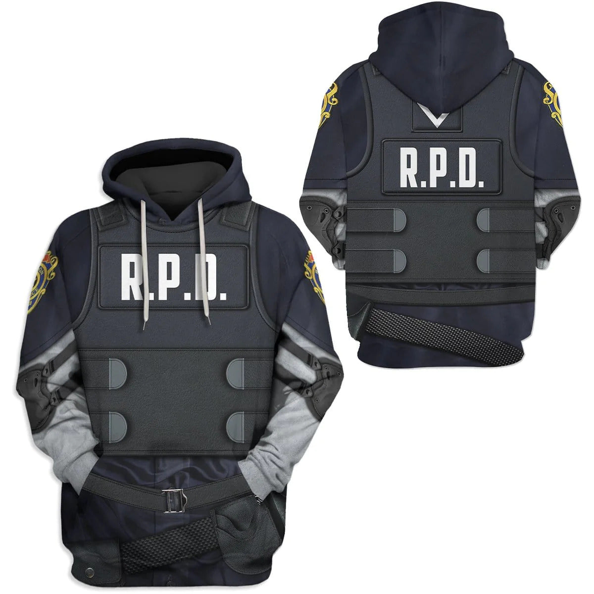 Resident Evil Hoodie RPD Racoon Polive Dep Suit Costume T-shirt Black Unisex