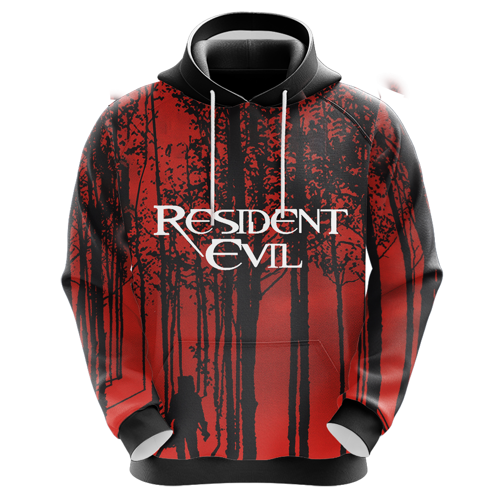 Resident Evil Hoodie Resident Evil Blood Forest Hoodie Red Black Unisex