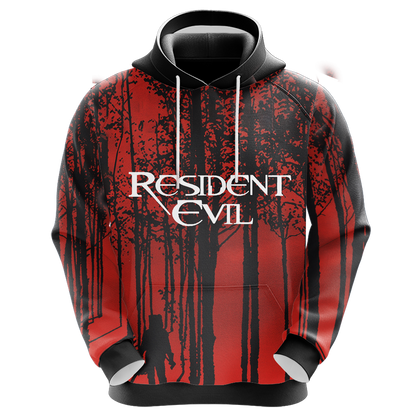 Resident Evil Hoodie Resident Evil Blood Forest Hoodie Red Black Unisex