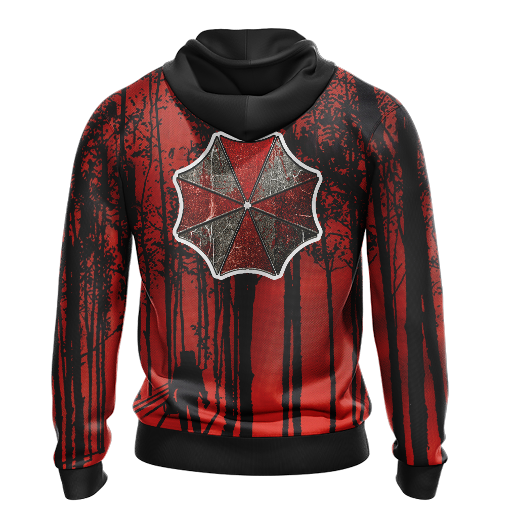 Resident Evil Hoodie Resident Evil Blood Forest Hoodie Red Black Unisex