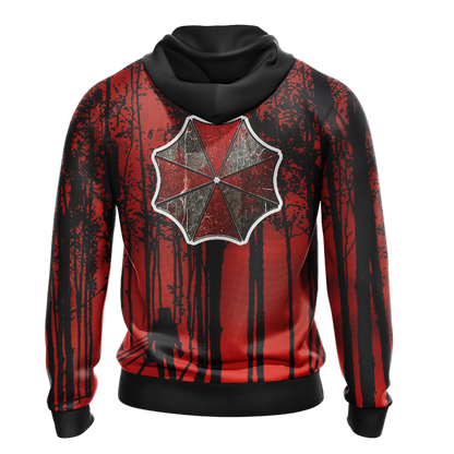 Resident Evil Hoodie Resident Evil Blood Forest Hoodie Red Black Unisex