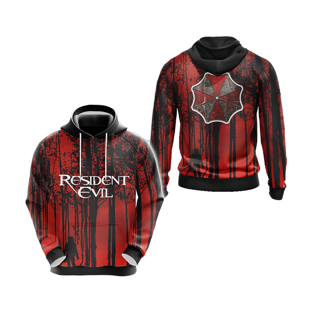 Resident Evil Hoodie Resident Evil Blood Forest Hoodie Red Black Unise ...