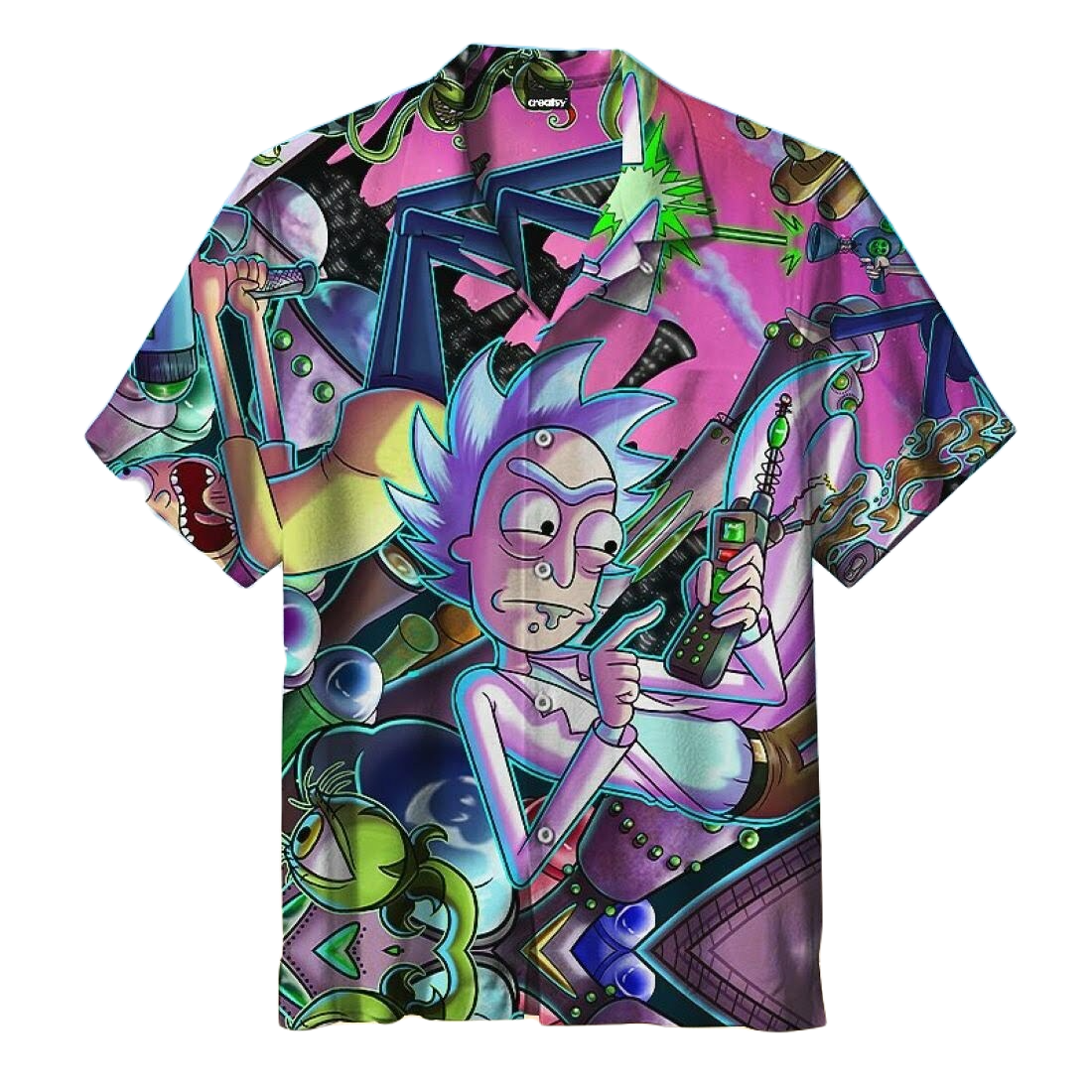 Rick and Morty Hawaii Shirt Rick And Morty Science Experiments Aloha Shirt Colorful Unisex Adults New Release