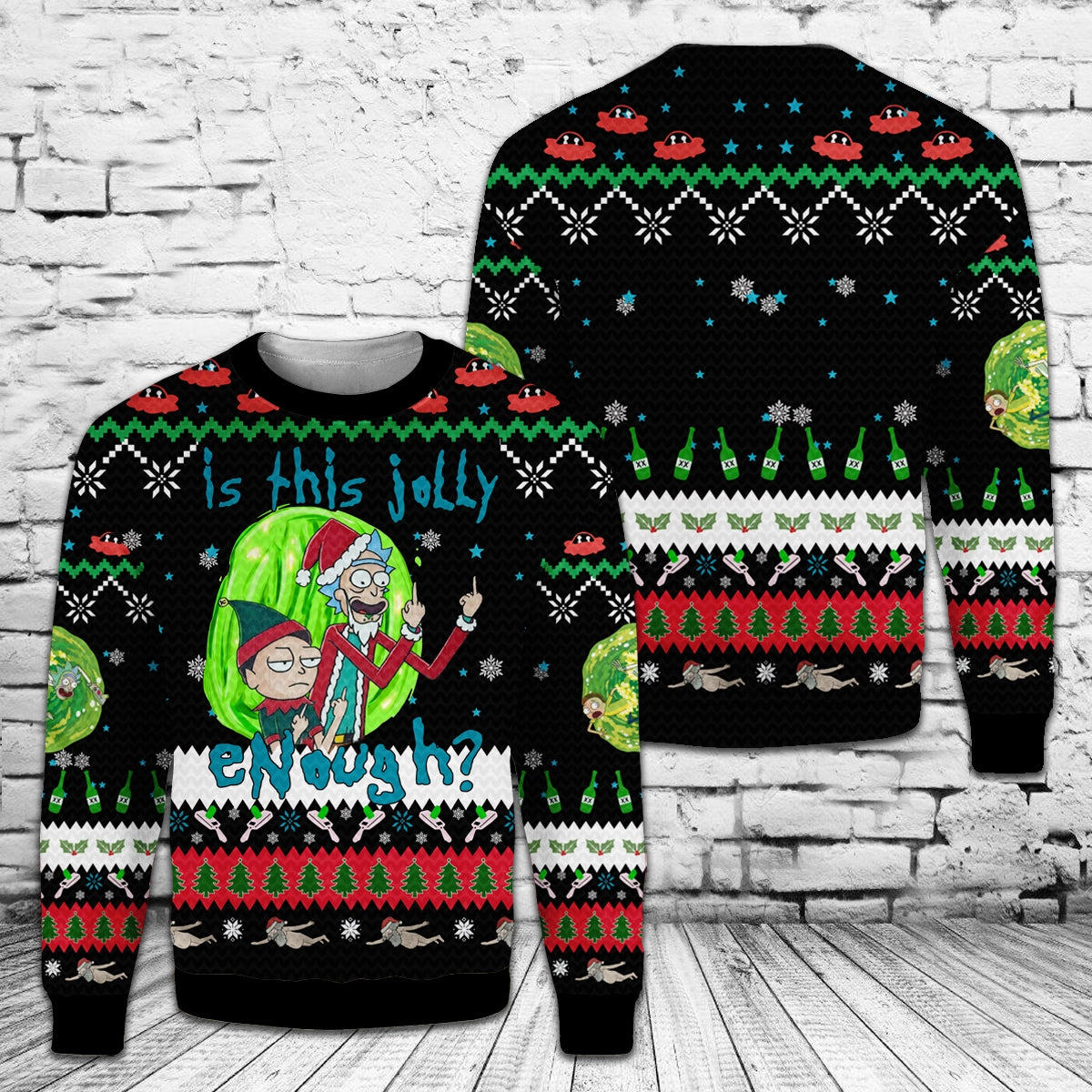 Rick And Morty Sweatshirt Is This Jolly Enough Sweatshirt Black Unisex Adults