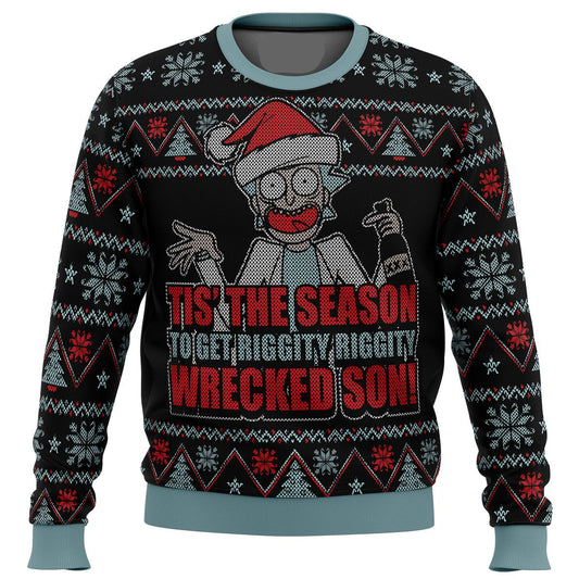 Rick And Morty Sweatshirt Rick And Morty Tis The Season Sweatshirt Black Unisex Adults