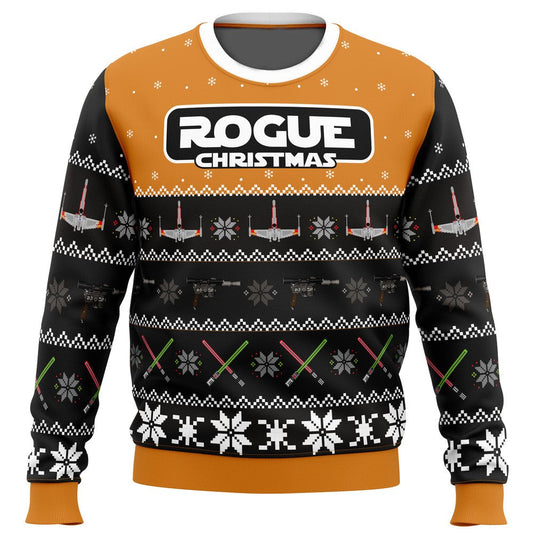 SW Sweatshirt Rogue Christmas SW Pattern Sweatshirt Black Orange Unisex