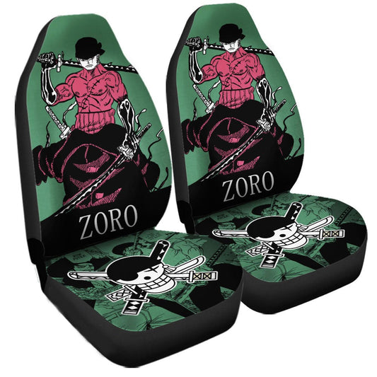 One Piece Car Seat Covers Roronoa Zoro Graphic One Piece Seat Covers
