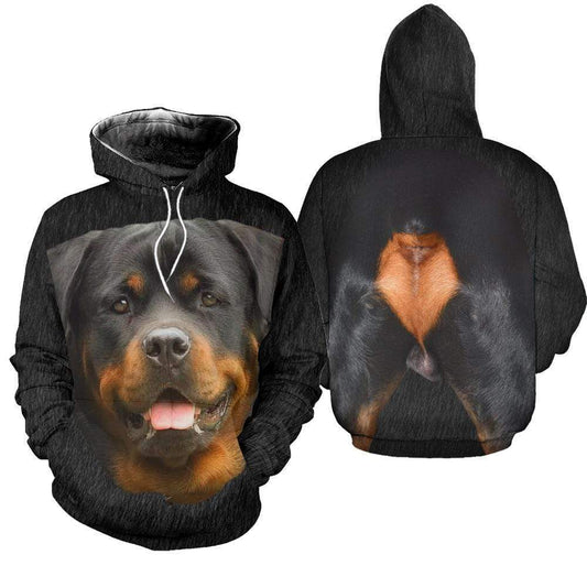 Dog Hoodie Rottweiler Front And Back Hoodie Black Unisex