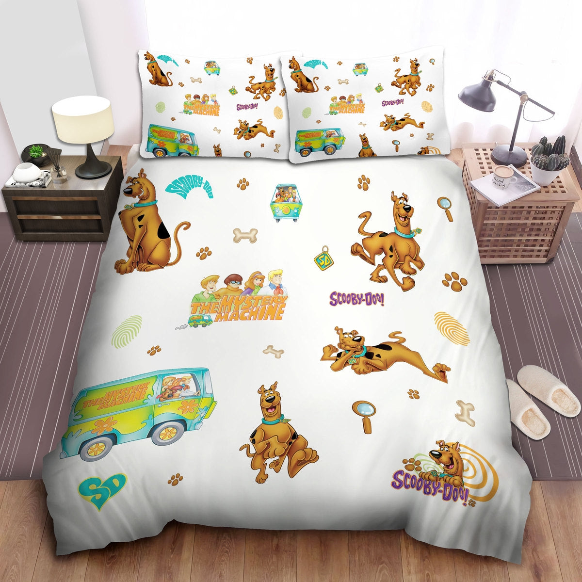 Scooby Doo Bedding Set Scooby Doo Friends And Van Pattern Duvet Covers White Unique Gift