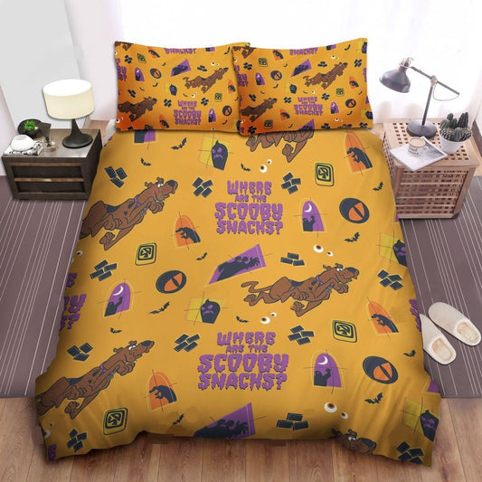 Scooby Doo Bedding Set Where Are The Scooby Snacks Duvet Covers Orange Unique Gift