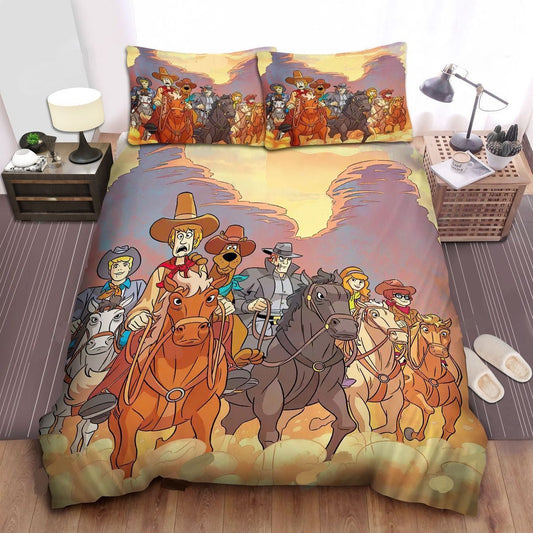 Scooby Doo Bedding Set Scooby Doo In The Western Duvet Covers Brown Unique Gift