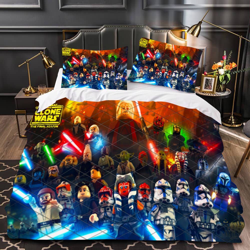 SW Bedding Set The Skywalker Saga Lego Characters Duvet Covers Colorful Unique Gift