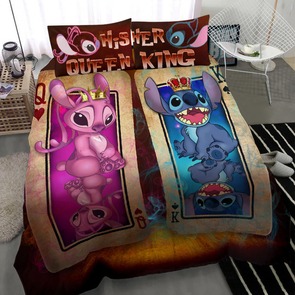 Lilo And Stitch Bedding Set Stitch And Angel His Queen Her King Duvet Covers Colorful Unique Gift