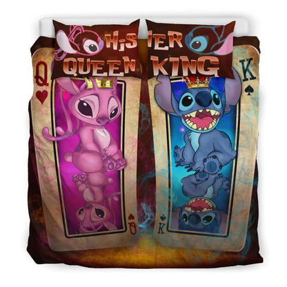 Lilo And Stitch Bedding Set Stitch And Angel His Queen Her King Duvet Covers Colorful Unique Gift