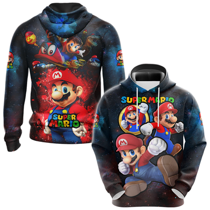 Mario Hoodie Mario And Mushroom Galaxy T-shirt Colorful Unisex