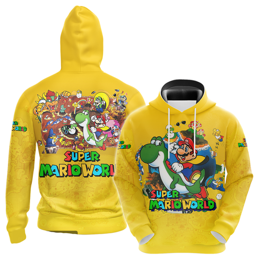 Mario Hoodie Super Mario World Characters T-shirt Yellow Unisex