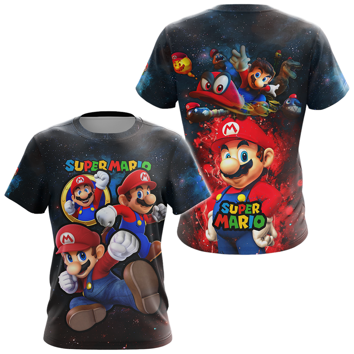 Mario Hoodie Mario And Mushroom Galaxy T-shirt Colorful Unisex