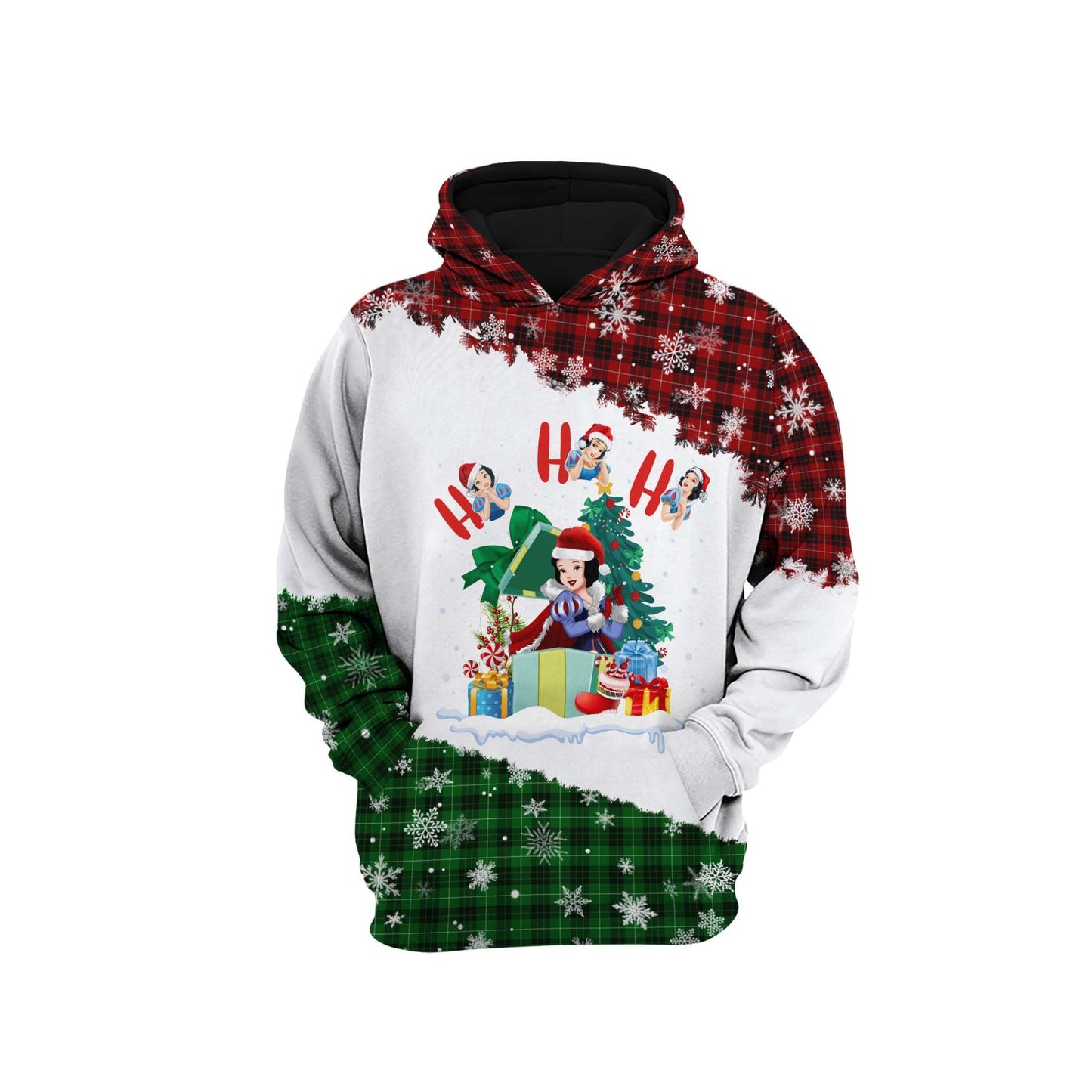 Snow White Hoodie Snow White Merry Christmas Hohoho Hoodie Green Red Unisex