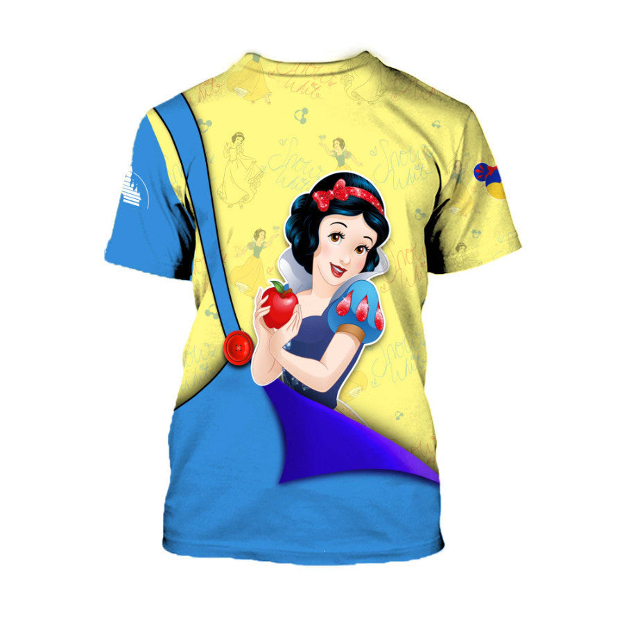 Snow White T-shirt Snow White Princess Graphic T-shirt Yellow Blue Unisex