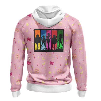 Sailor Moon Hoodie Sailor Moon Team Silhouette Hoodie Pink Unisex