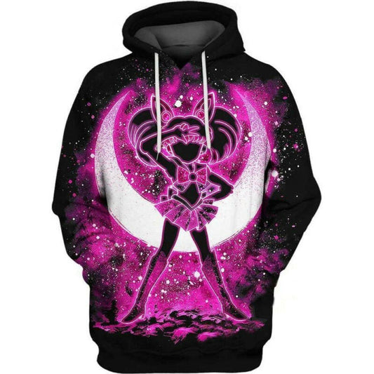 Sailor Moon Hoodie Sailor Chibi Moon Galaxy Hoodie Black Pink Unisex