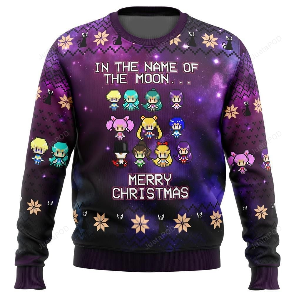 Sailor Moon Sweatshirt In The Name Of The Moon Galaxy Sweatshirt Purple Unisex