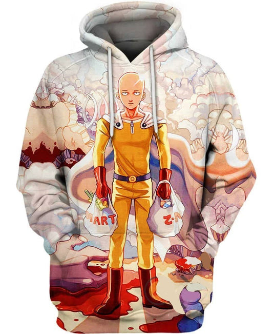 One Punch Man Hoodie One Punch Man Saitama Shopping Hoodie Colorful Unisex