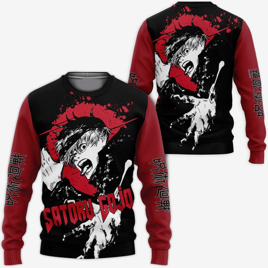 Jujutsu Kaisen Sweatshirt Satoru Gojo Art Painting Sweatshirt Red Black Unisex Adults New Release