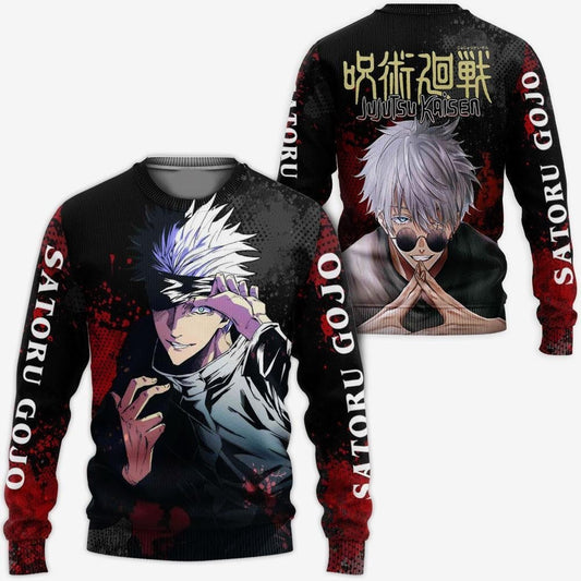 Jujutsu Kaisen Sweatshirt Satoru Gojo Sensei Graphic Sweatshirt Black Unisex Adults New Release