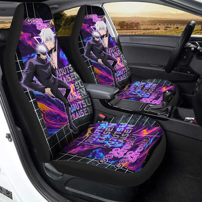 Jujutsu Kaisen Car Seat Covers Satoru Gojo Neon Light Jujutsu Kaisen Seat Covers