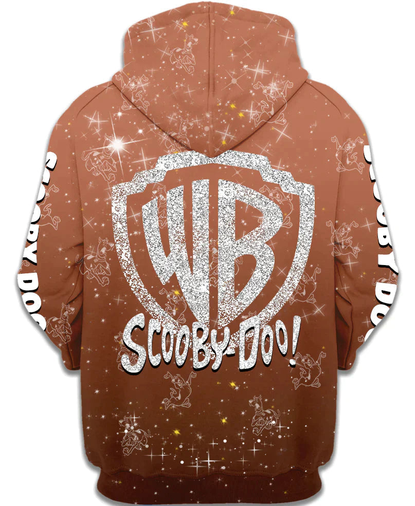 Scooby Doo Hoodie ScoobyDoo Character Pattern Hoodie Brown Unisex